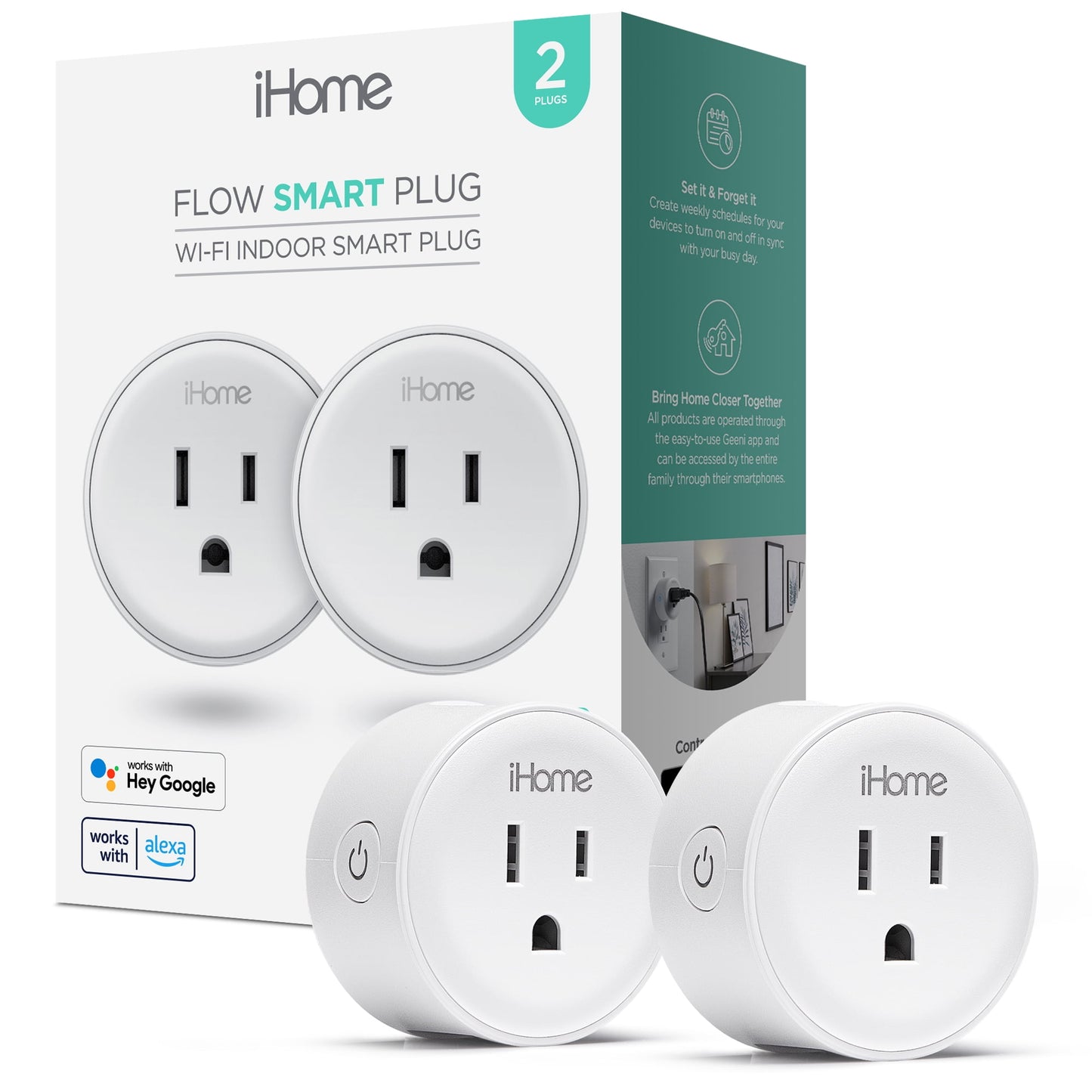 Smart Plug with App Control, 10A, Works with Alexa & Google Home - White